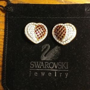 Swarovski Heart Clip Earrings